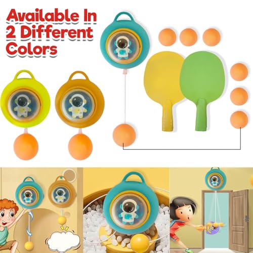 Wembley Hanging Table Tennis Trainer for Kids | Indoor Game Ping Pong Set with 2 Rackets & 5 Balls | Birthday Gift Sports Activity Toy for Boys & Girls Ages 3–14 | Door Hanging Home Play Game - Image 4