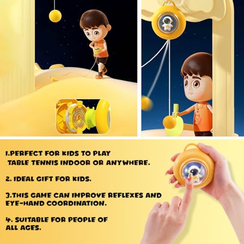 Wembley Hanging Table Tennis Trainer for Kids | Indoor Game Ping Pong Set with 2 Rackets & 5 Balls | Birthday Gift Sports Activity Toy for Boys & Girls Ages 3–14 | Door Hanging Home Play Game - Image 5