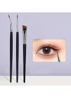 ORiTi 3pcs Eye Makeup Brush Ultra Fine Eyeliner Brush Set, Including Straight, Angled, Bent Tip, Suitable For Makeup  - Image 1