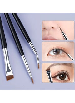 ORiTi 3pcs Eye Makeup Brush Ultra Fine Eyeliner Brush Set, Including Straight, Angled, Bent Tip, Suitable For Makeup  - Image 2