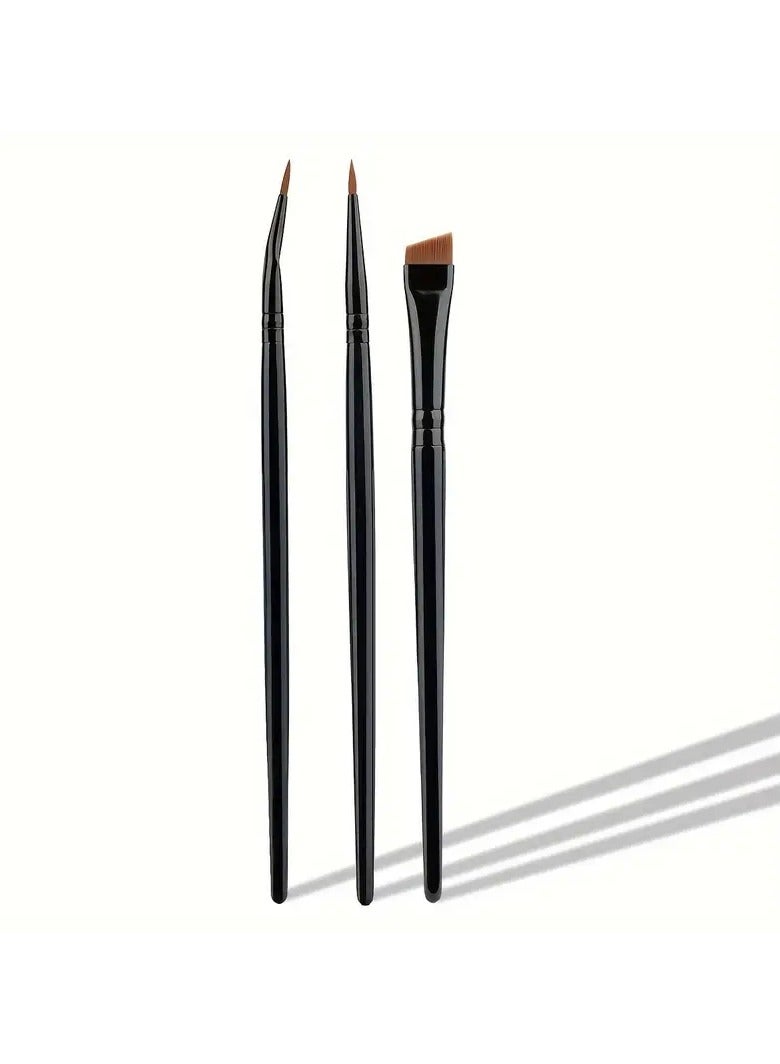 ORiTi 3pcs Eye Makeup Brush Ultra Fine Eyeliner Brush Set, Including Straight, Angled, Bent Tip, Suitable For Makeup - Image 3