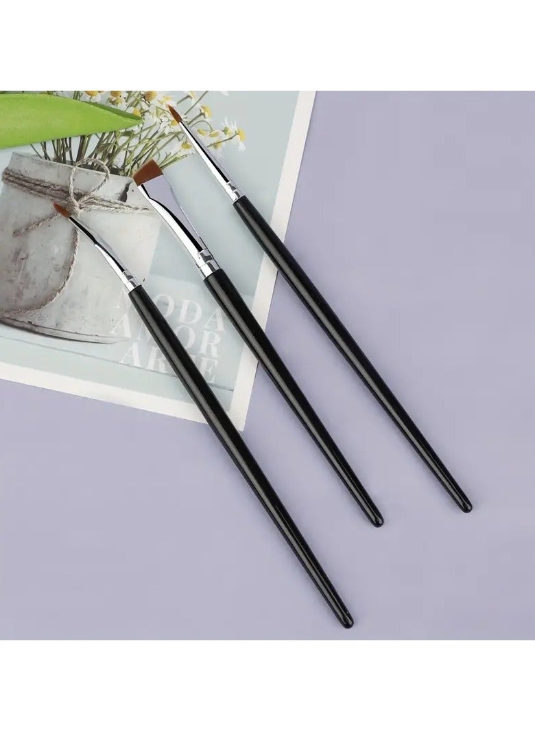 ORiTi 3pcs Eye Makeup Brush Ultra Fine Eyeliner Brush Set, Including Straight, Angled, Bent Tip, Suitable For Makeup - Image 5