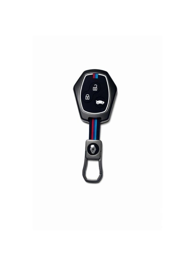 ( Koleos / Scenic / Grand Scenic / Clio)جراب مفتاح رينو معدن فاخر مضاد للصدأ – غطاء ريموت حماية كاملة ضد الخدش والصدمات – تصميم أنيق متوافق مع ريموت رينو 3 زرار - Image 1