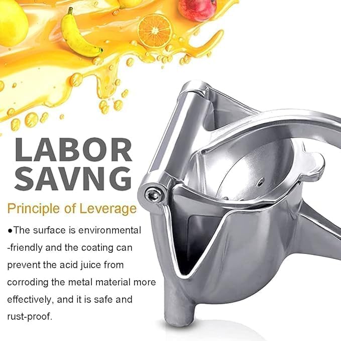 DHARMINSON Aluminium Alloy Steel Manual Fruit Juicer Hand juicer Instant Vegetables Fruit Mixer Orange Watermelon Lemon Squeezer Hand Press Juice Machine For Home Silver - Image 2