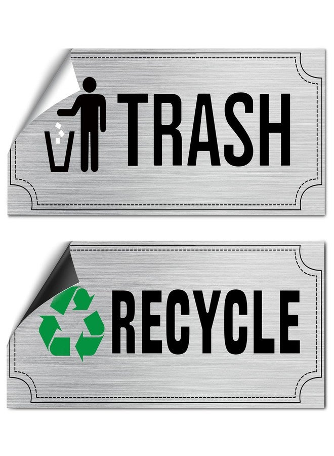 Magicheap Trash and Recycle Stickers 8 Pack, Waterproof Recycle Sticker and Trash Stickers, Trash Bin Labels Combo for Home Indoor Outdoor Office Garbage Can Waste Bin - Image 1