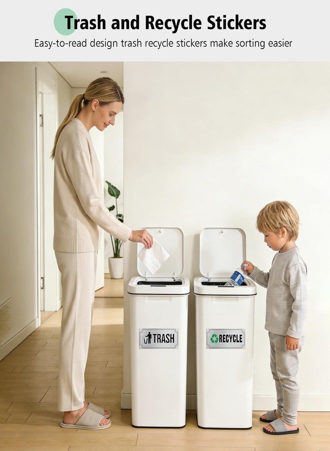 Magicheap Trash and Recycle Stickers 8 Pack, Waterproof Recycle Sticker and Trash Stickers, Trash Bin Labels Combo for Home Indoor Outdoor Office Garbage Can Waste Bin - Image 2