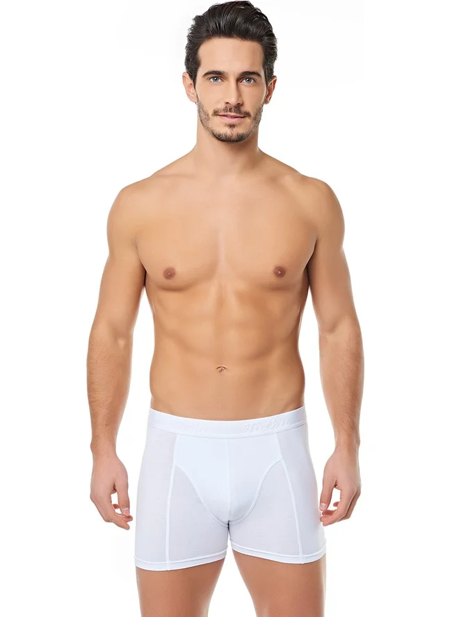 Tutku TER0114 Elastane Boxer (6 Pieces) | White