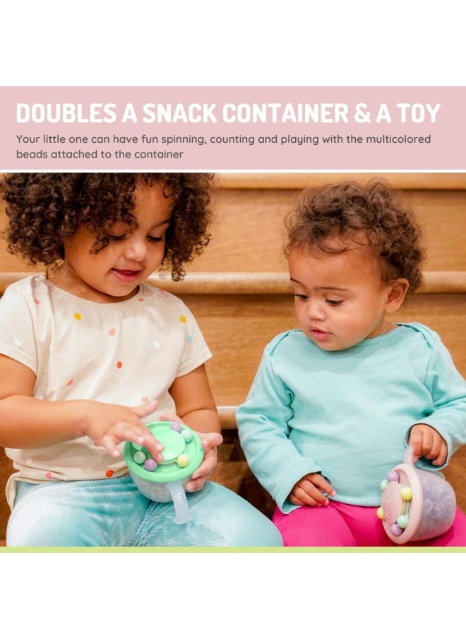 melii - Snack Container - Safe, Spill-Proof, and Playful Food Storage with Educational Beads for Babies, Toddlers, and Kids - BPA-Free & Versatile Snacking Solution - Image 1