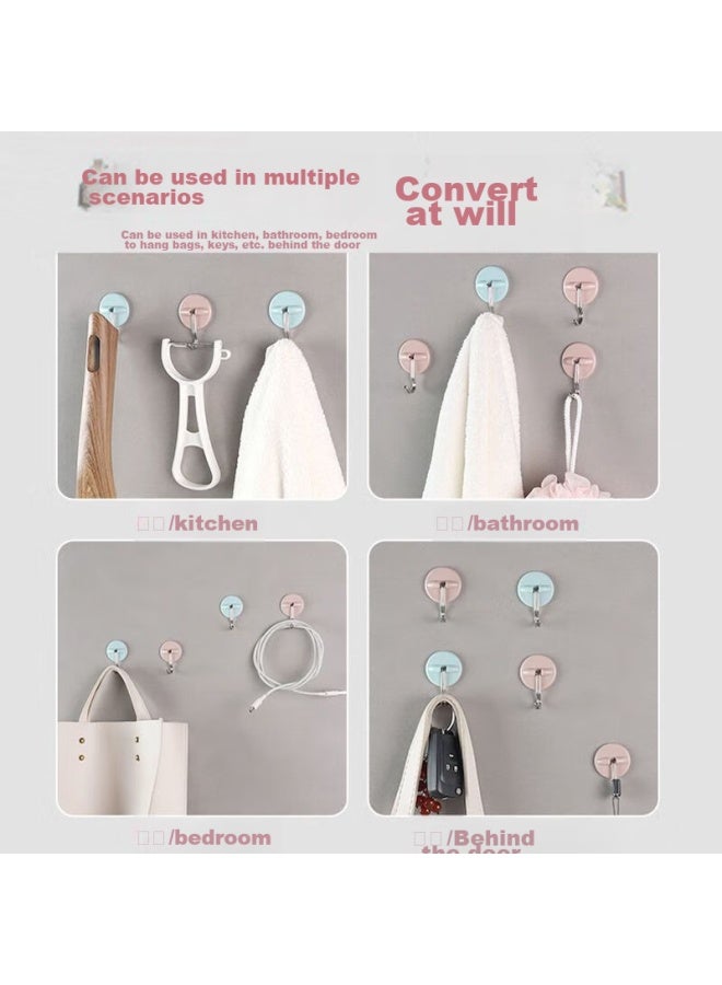 CHAHUA Camellia Adhesive Hooks, Kitchen Door Hooks, Clothes Hooks, Hardware, Strong Adhesive, No Drilling Required, 10 Pieces - Image 2