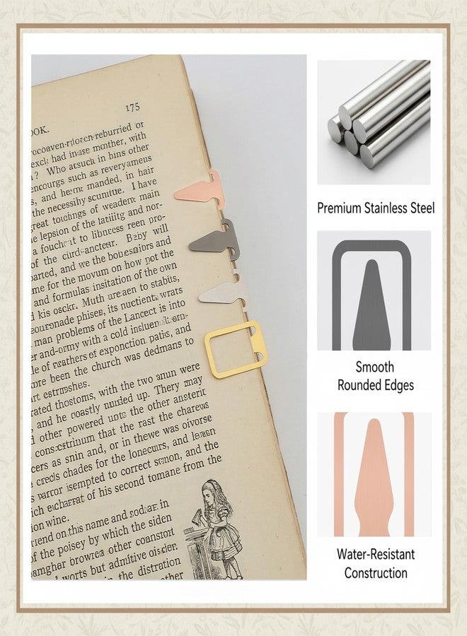 LUSTRIB 50Pcs Multicolored Book Darts Arrow Metal Bookmark, Cute 4 Colors Book Line Markers Bookmark Clip, Portable Page Markers for Students, Teacher, Readers, Book Lovers(Silver, Black, Gold, Rose Gold) - Image 3