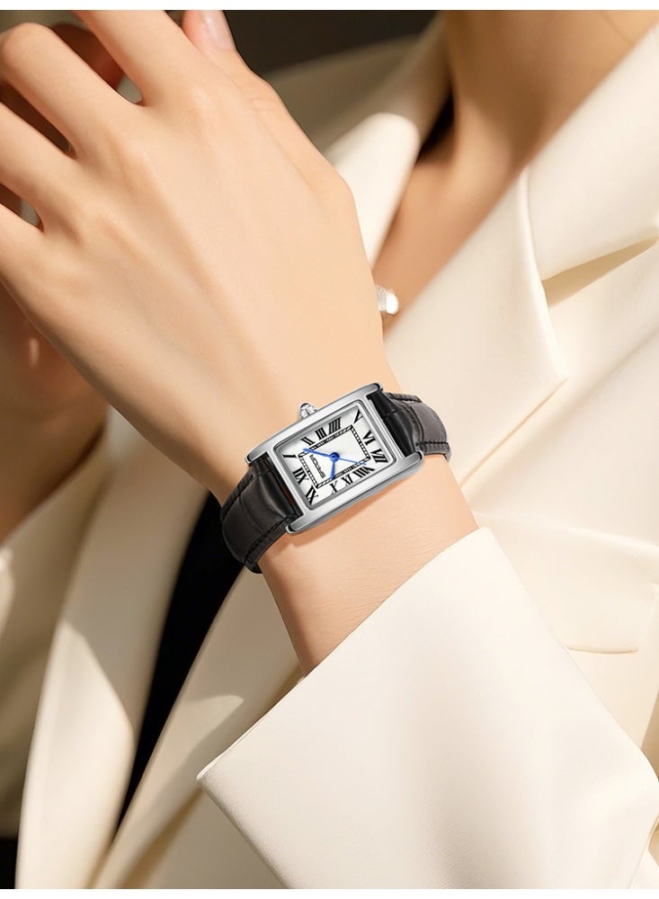 ساندا ساعات نسائية جديدة 1150 ساعة أنيقة للزوجين بتصميم أنيق ومينا مستطيلة مقاومة للماء وحركة كوارتز ساعة عمل نسائية - Image 3