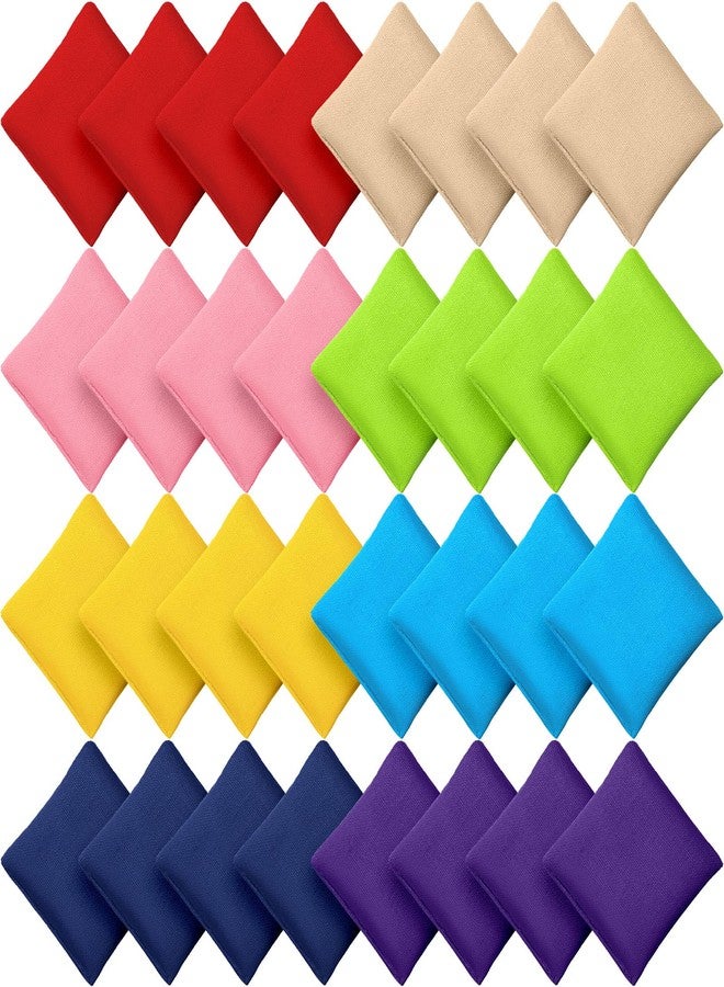 Sosation 32 Pack Bean Bags Toss for Kids Cornhole Bean Bags Colorful Bean Bags for Tossing Canvas Toss Bags Hand Toy Toss Games Weights for Outdoor Yard Games, Assorted Colors (Fresh Colors, 2.76 x 2.76 Inch) - Image 1
