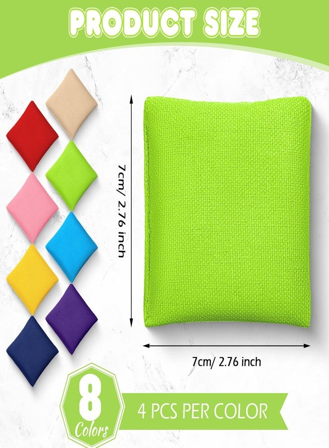 Sosation 32 Pack Bean Bags Toss for Kids Cornhole Bean Bags Colorful Bean Bags for Tossing Canvas Toss Bags Hand Toy Toss Games Weights for Outdoor Yard Games, Assorted Colors (Fresh Colors, 2.76 x 2.76 Inch) - Image 2