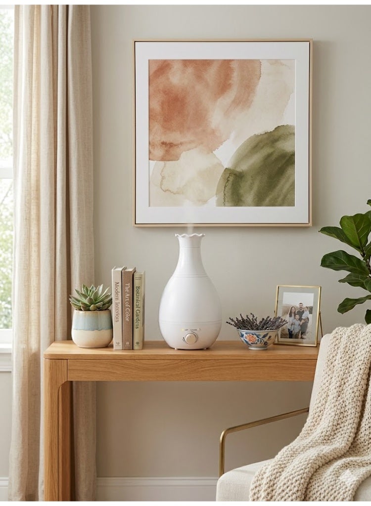 Large 2.6L Essential Oil Diffuser Cool Mist Humidifier with Colored LED Light Ultrasonic Aroma Diffuser with Automatic Shut Off and Stylish Design for Home and Office white - Image 2