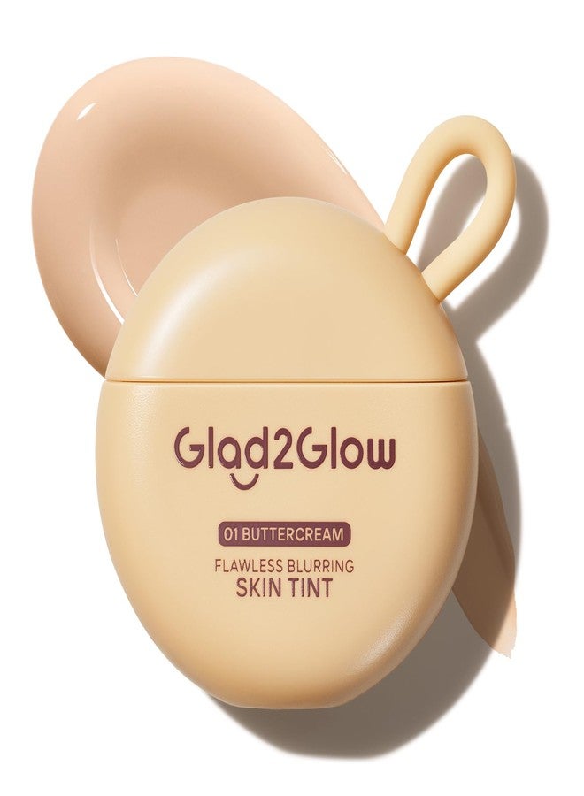 Glad2Glow Flawless Blurring Skin Tint, Buildable Medium Coverage, Squalane Hydrating, 12HR Oil Control Long Lasting, Lightweight Non-Cakey Makeup, Diverse Skin Tones (01 Buttercream) - Image 1