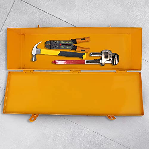 PAHAL 16 Inch Metal Tool Box – Heavy Duty Portable Tool Storage Box with Single Compartment for Electrician, Plumber, Technician, Carpenter & Mechanic, for Domestic & Industrial Use, Yellow - Image 5