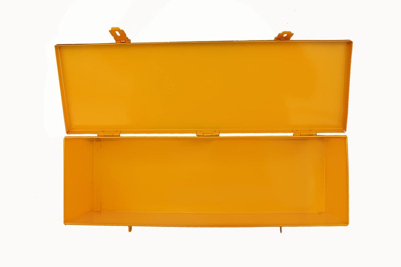PAHAL 16 Inch Metal Tool Box – Heavy Duty Portable Tool Storage Box with Single Compartment for Electrician, Plumber, Technician, Carpenter & Mechanic, for Domestic & Industrial Use, Yellow - Image 3