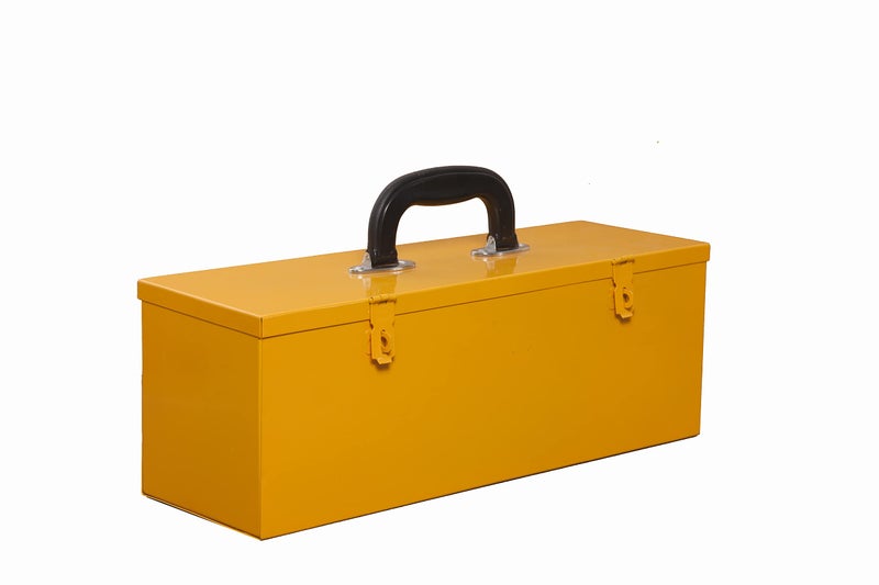 PAHAL 16 Inch Metal Tool Box – Heavy Duty Portable Tool Storage Box with Single Compartment for Electrician, Plumber, Technician, Carpenter & Mechanic, for Domestic & Industrial Use, Yellow - Image 2