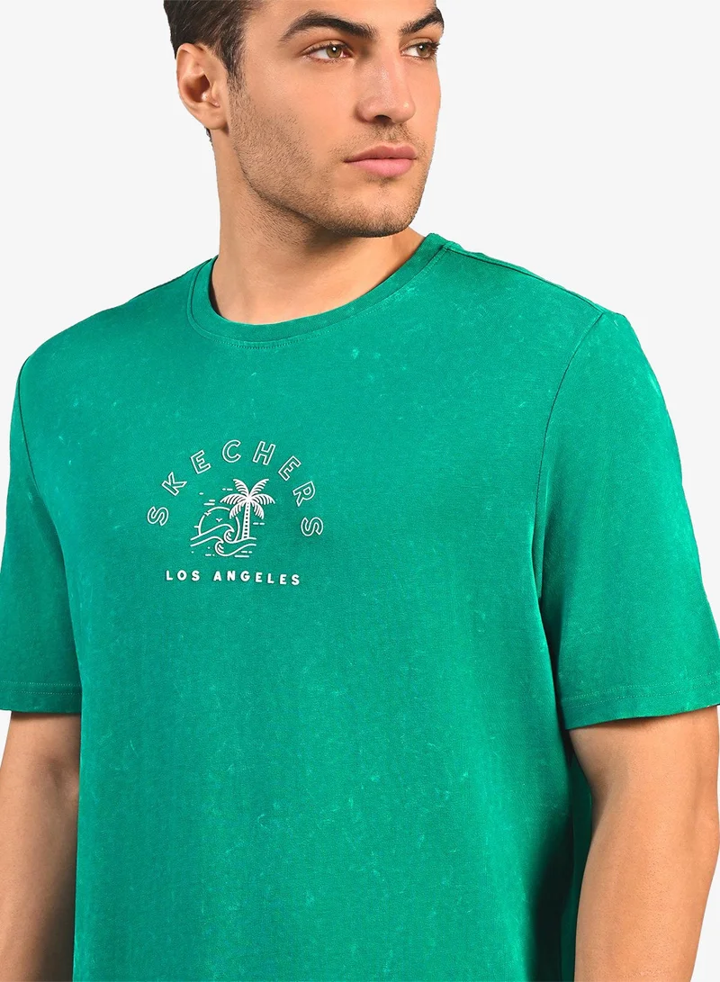 SKECHERS Acid Wash Graphic T-Shirt