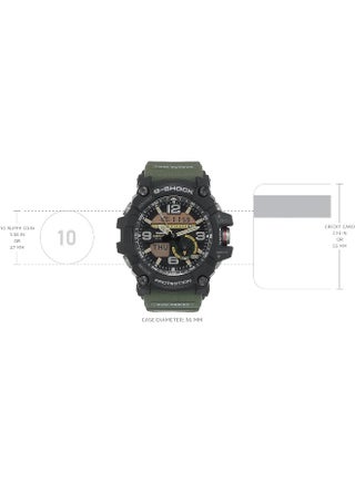 ساعة كاسيو جي شوك - GG-1000-1A3DR بقرص أسود، حزام أخضر - view 3