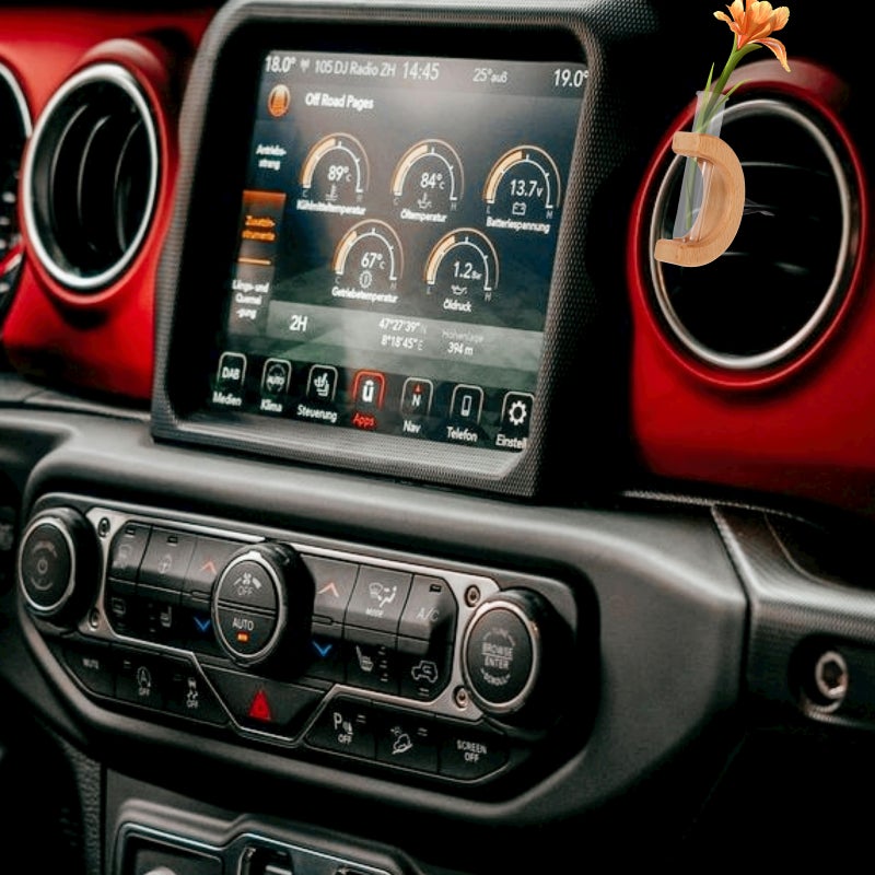 🚗 مجموعه معطر هواء بتصميم خشبي أنيق مع حامل مزهرية للسيارة بلون أصفر فاتح لتحسين متانة داخل المركبة - Image 5