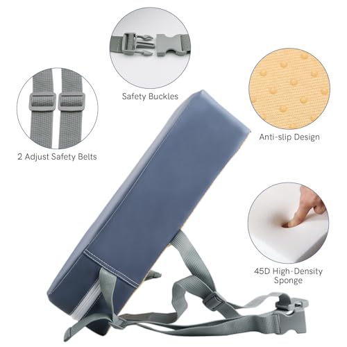 KOXUIUF Toddler Booster Seat for Kitchen Chair Dining Table, Washable Thick Strong Support Portable Booster Chair for Toddlers Eating, Easy Cleaning Booster Seat Cushion Detachable with Adjustable Straps - Image 2