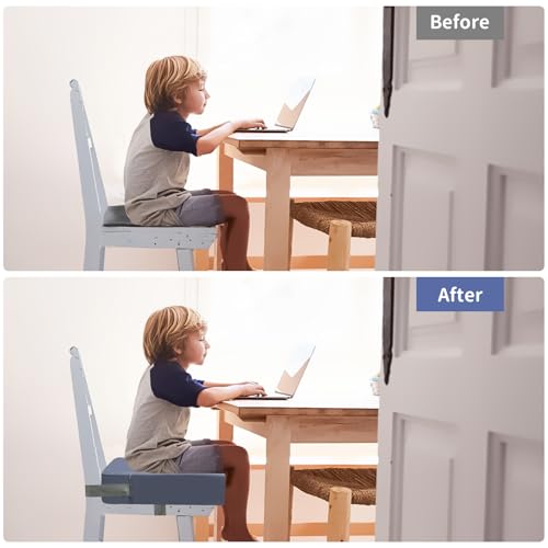 KOXUIUF Toddler Booster Seat for Kitchen Chair Dining Table, Washable Thick Strong Support Portable Booster Chair for Toddlers Eating, Easy Cleaning Booster Seat Cushion Detachable with Adjustable Straps - Image 3