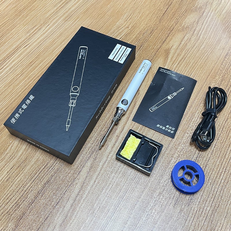 Wireless Mini USB Soldering Iron Kit 5V 8W White usb six-piece set 