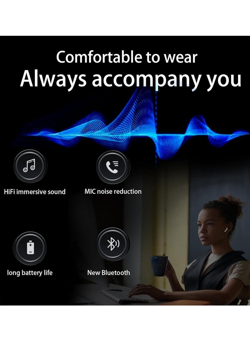 CHAPPELINE BL13 4in1 Wireless Earbuds Headset, Bluetooth Headphones In Ear with ENC Noise Cancelling Deep Bass Mic, Bluetooth Earphones, Ear Buds Headphones Waterproof with Free Silicone Case - White - Image 5