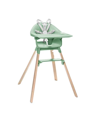 STOKKE Clikk High Chairall - In - One Baby High Chair With Tray + Harnesslight, Durable And Travel Friendlyergonomic And Adjustable Featuresbest For 6 - 36 Months Or Up To 15Kg/33Lbsclover Green
