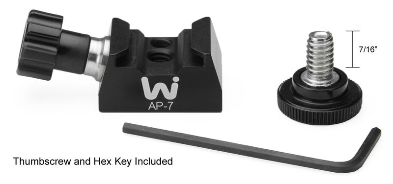 WIMBERLEY AP-7 Universal Cold Shoe Mount Adapter with Anti-Rotation for Flashes, LED Lights, Monitors and Other Accessories - 1/4-20 - Made in USA Black - Image 2