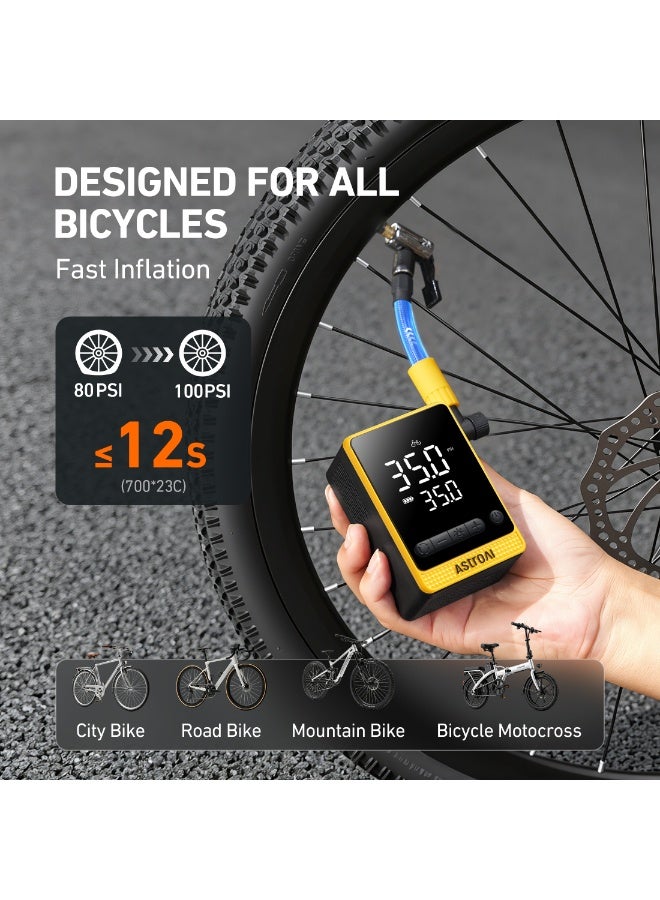 أسترواي AstroAI منفاخ إطارات لاسلكي محمول 150 PSI، مضخة هواء رقمية مع إيقاف تلقائي، شاشة LCD، قابلة لإعادة الشحن للسيارات والدراجات النارية والدراجات والكرات - Image 5