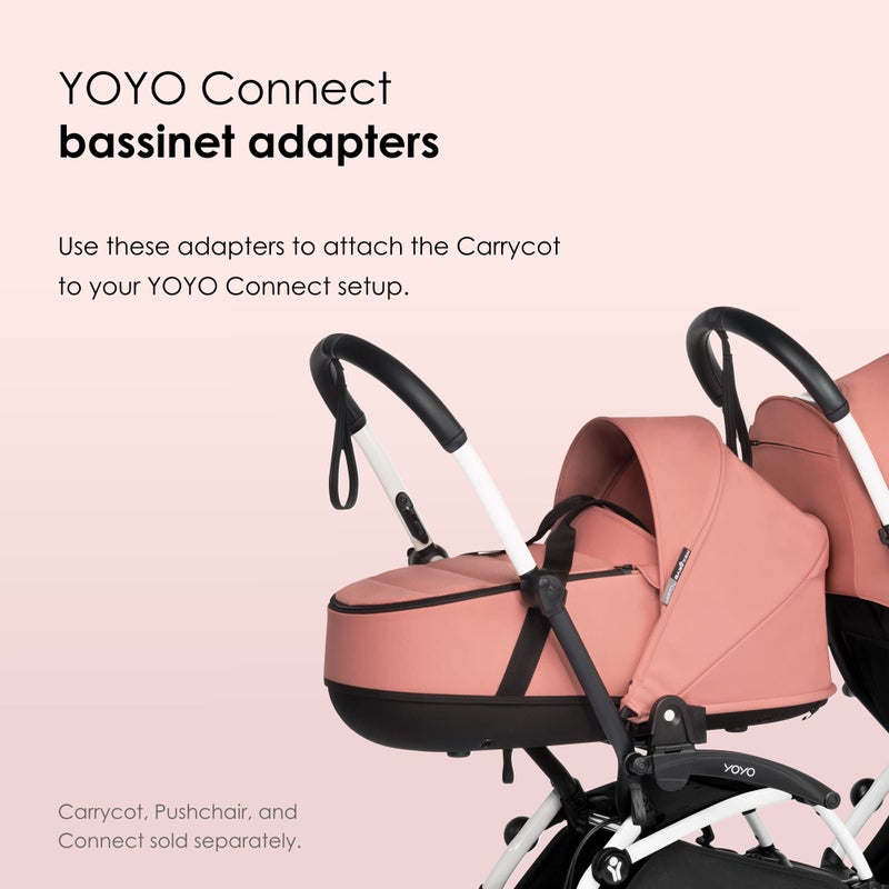 BABYZEN YOYO Connect Bassinet Adapters (2 pcs) - Connect your YOYO Stroller Bassinet to the Babyzen YOYO2 Stroller - Black, one size - Image 2