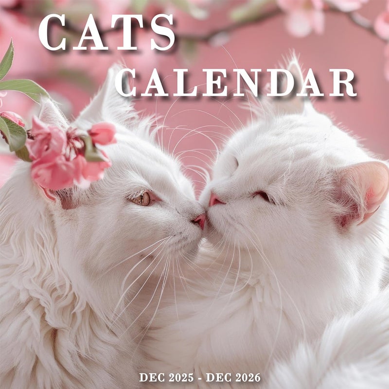Tuun Fuplan Calendar 2026 - Wall Calendar from January 2026 to December 2026, 3 Languages(English,French,Spanish), 2026 Hanging Calendar with Holiday Marked, Premium Paper for Organizing, 7'' x 7'', Cat - Image 1