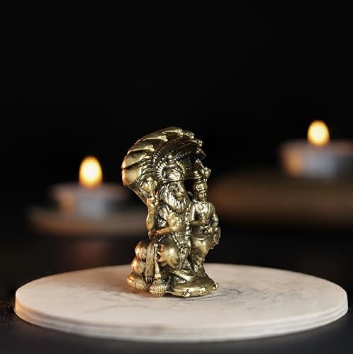 Bhimonee Decor 70 gm Lakshmi Narasimha Panchloha Idol | Size 5 × 3 × 3 CM | Handcrafted Divine Form for Home & Temple Décor - Image 2