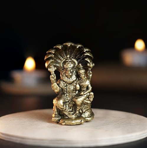 Bhimonee Decor 70 gm Lakshmi Narasimha Panchloha Idol | Size 5 × 3 × 3 CM | Handcrafted Divine Form for Home & Temple Décor - Image 1