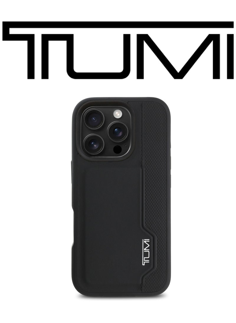 CG MOBILE iPhone 16 Pro Max Case, protective case with card holder, leather and silicone case, French design and the global brand logo TUMI, authentic and original. From CG Mobile.  - Image 1