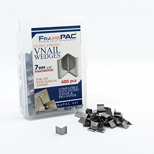 FramePac V Nails for Picture Frames Hardwood 7mm (1/4 Inch) [400 V-Nail Pack, Loose] - (for use in Manual V Nailer for Picture Framing, Hand V Nailer for Picture Frames, Manual Picture Frame Joiner) - Image 2