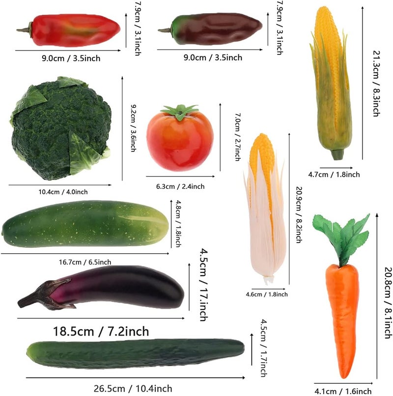 Meiwlong 10 PCS Artificial Realistic Vegetable Fake Display Photography Props Decoration Home Faux Plastic Fruit Model Garnish Christmas Festival - Image 2