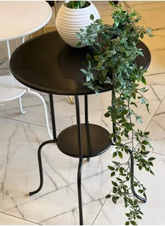 ALMUFARREJ Metal round tea and coffee table, black 50x66.5cm  - Image 4