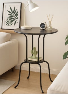 ALMUFARREJ Metal round tea and coffee table, black 50x66.5cm  - Image 2