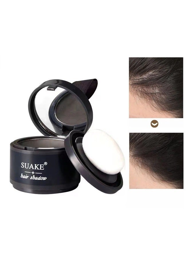 SUAKE Hair Shadow Powder,Hairline Powder, Shadow Powder Quickly Covers Hair Roots, Brow and Beard Lines Anti-Smudge 48 Hours, For Bald Spots, Forehead Grooming Powder Instant Coverage for Hairline -04#Black - Image 1