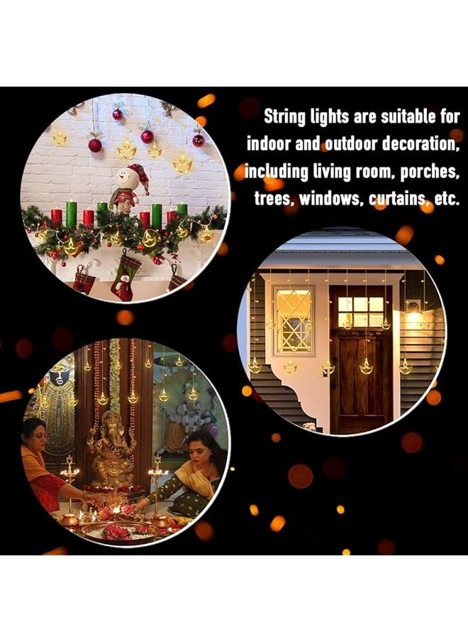 Led Curtain Light 12 Hanging Diyas With 8 Flashing Modes Diwali Lights And Diyas Usb And Battery Box Powered Diwali Decorations For Wall Window Fence Party Decor Warm White - pzsku/Z246372F240426AADF045Z/45/_/1741446591/b0cd5db5-035f-4eda-be80-29a6e5af133b