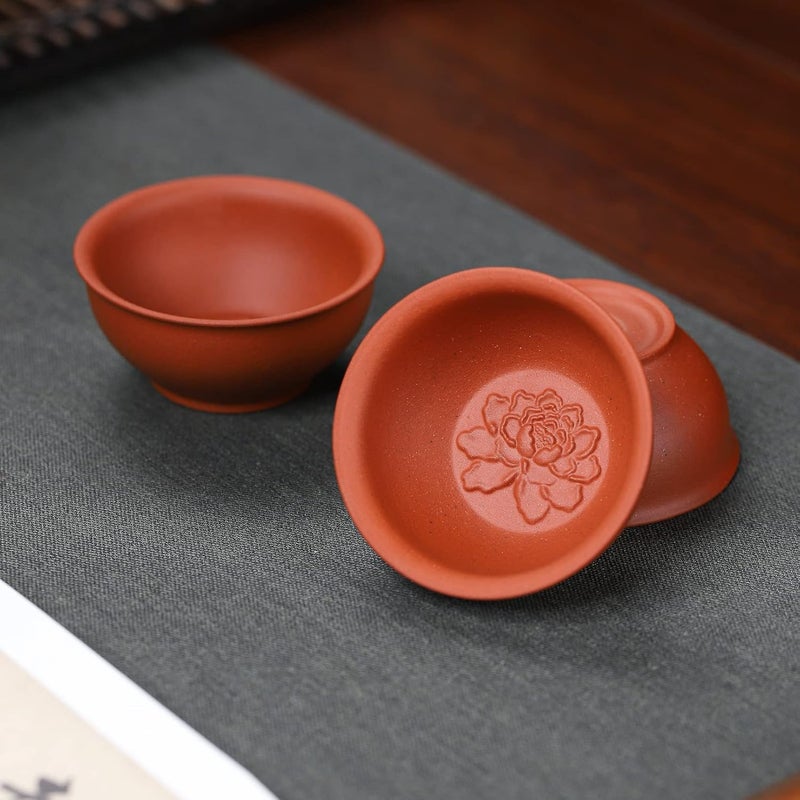 SILINE 3 PCS Zisha Gongfu Teacup,2.2 Oz Chinese Yixing Clay Tea Cup for Brew Kung Fu Tea,Used with the Teapot - Image 3