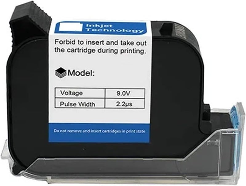 12.7Mm Handheld Thermal Inkjet Printer Fast Dry Solvent Ink Cartridge Unencrypted Handheld Printer Black Ink Multi-Format Printing,Black-1PC - Image 1