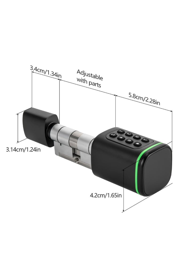 KNP KNP Electronic Smart Door Lock Cylinder for all Existing Door Handles 5 Functions- Fingerprint, Passcode, Mobile App, Smart IC Card, Metal Key ( 2 YEARS WARRANTY) 10 x 15 x 10 cm  - Image 2
