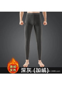 Generic Mens Thermal Velvet Underwear Autumn Pants[1 New de Velvet] dark gray [1 New de Velvet] dark gray 