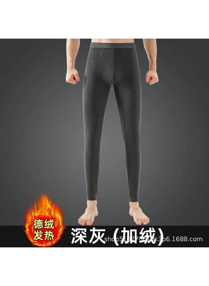 Generic Mens Thermal Velvet Underwear Autumn Pants[1 New de Velvet] dark gray [1 New de Velvet] dark gray 
