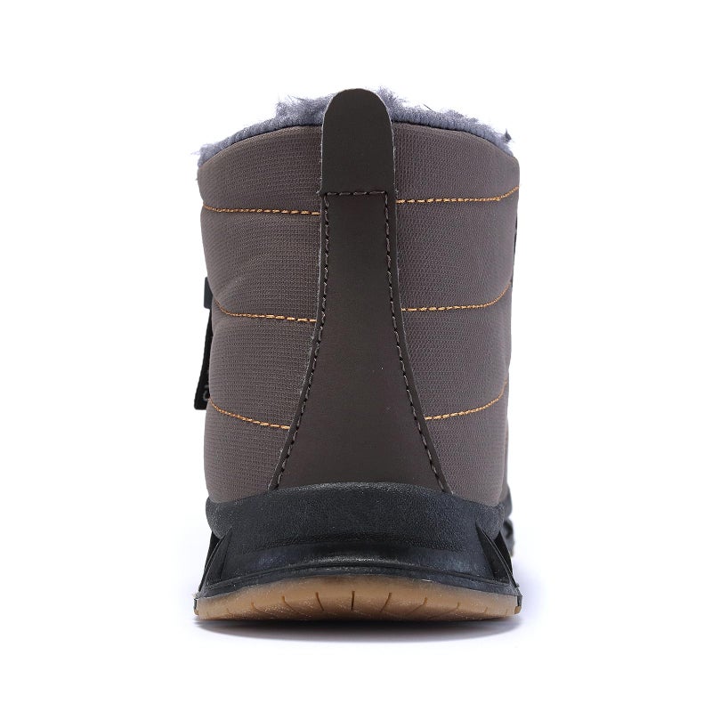 Jakcuz Mens Winter Snow Boots Fuzz Lined Warm Ankle Boots Water Resistant Outdoor Boots Lightweight Comfortable Shoes for Men Grey Brown Size 9.5 - Image 5