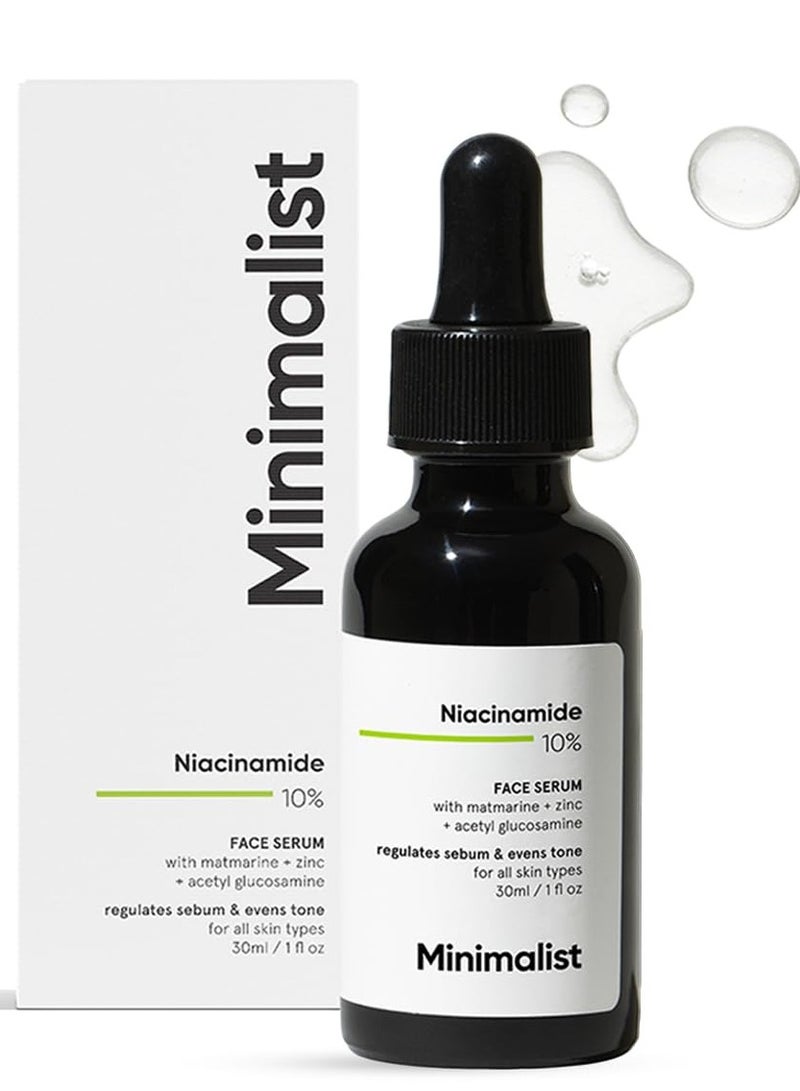 منيماليست مصل النياسيناميد للوجه بنسبة 10% من مينيماليست لعلامات حب الشباب والعيوب وموازنة الزيوت مع مصل الزنك لتنقية البشرة ومكافحة حب الشباب للبشرة الدهنية والمعرضة لحب الشباب 30 مل - Image 1